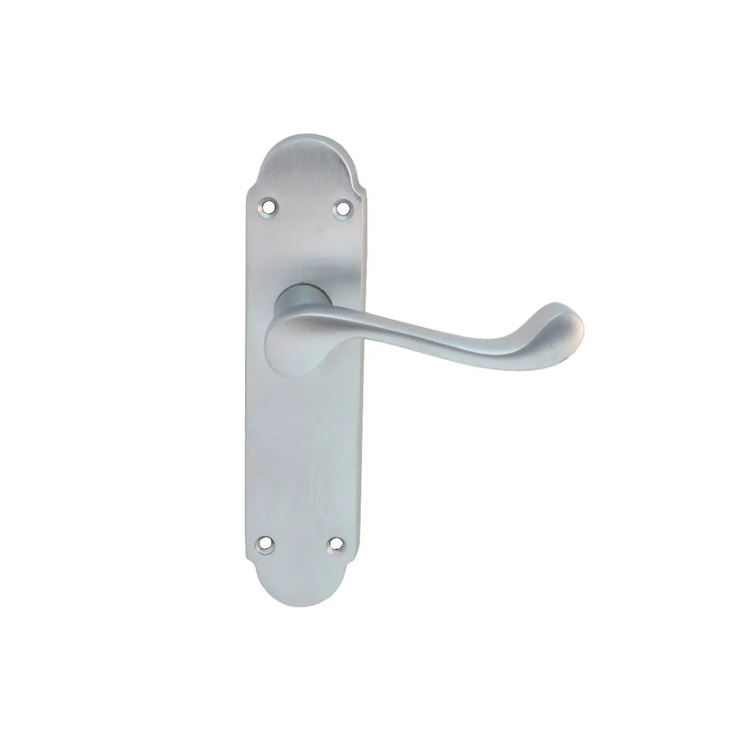 Oakley Lever On Face-Fix Backplate - Latch - Satin Chrome 170MM X 42MM