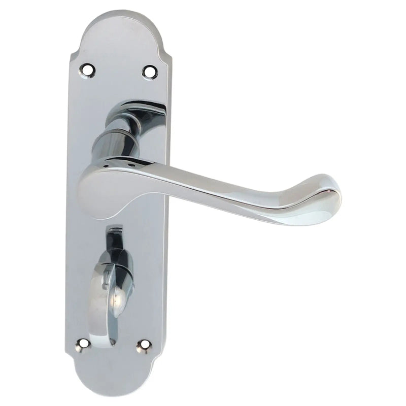 Oakley Lever On Face-Fix Backplate - Bathroom 57Mm - Polished Chrome 170MM X 42MM