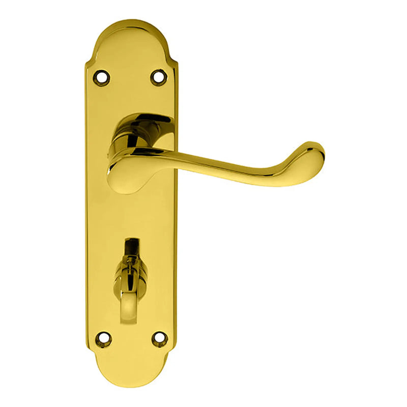 Oakley Lever On Face-Fix Backplate - Bathroom 57Mm - Stainless Brass 170MM X 42MM