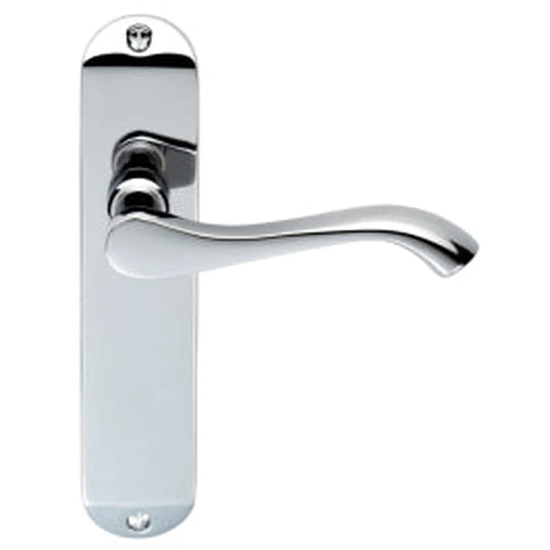 Andros Lever On Backplate - Latch - Polished Chrome 180MM X 40MM