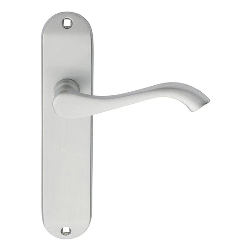 Andros Lever On Backplate - Latch - Satin Chrome 180MM X 40MM
