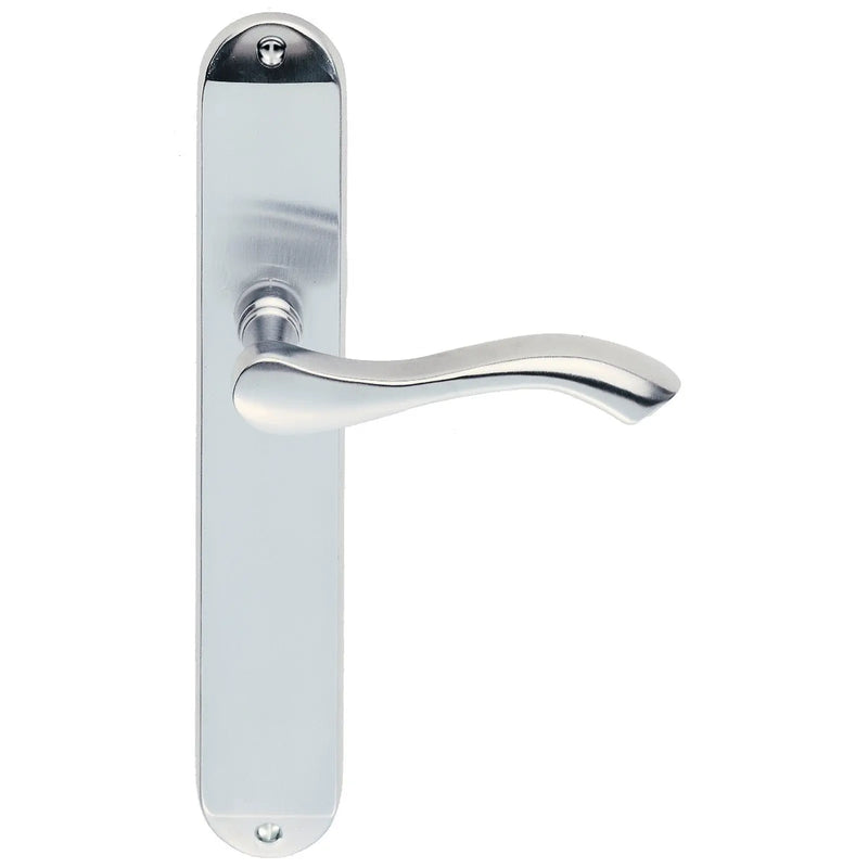 Andros Lever On Backplate - Latch - Satin Chrome 242MM X 40MM