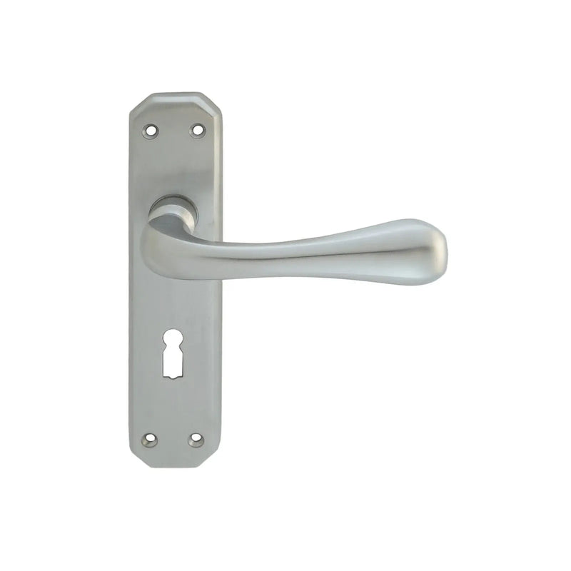 Eden Lever On Backplate - Lock 57Mm C/C - Satin Chrome