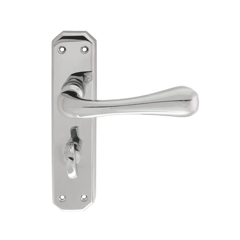 Eden Lever On Backplate - Bathroom 57Mm C/C - Polished Chrome 180MM X 40MM