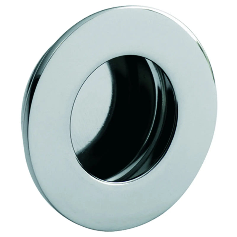 Stax 80Mm Dia. - Flush Pull - Circular - Bright Stainless Steel
