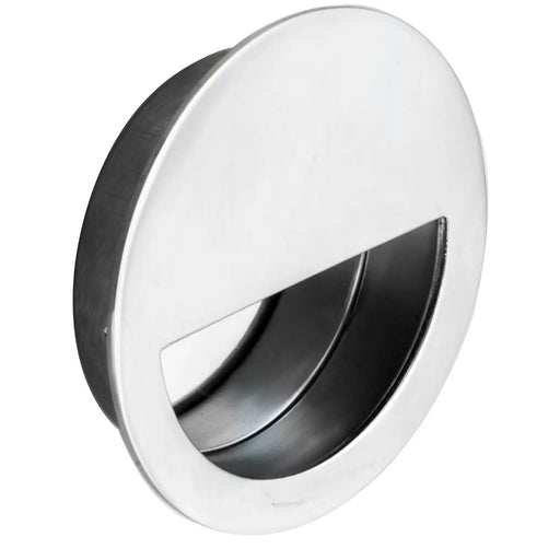 Stax 90Mm Dia. - Flush Pull - Circular - Bright Stainless Steel