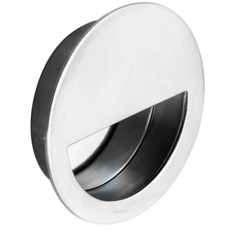Stax 90Mm Dia. - Flush Pull - Circular - Bright Stainless Steel