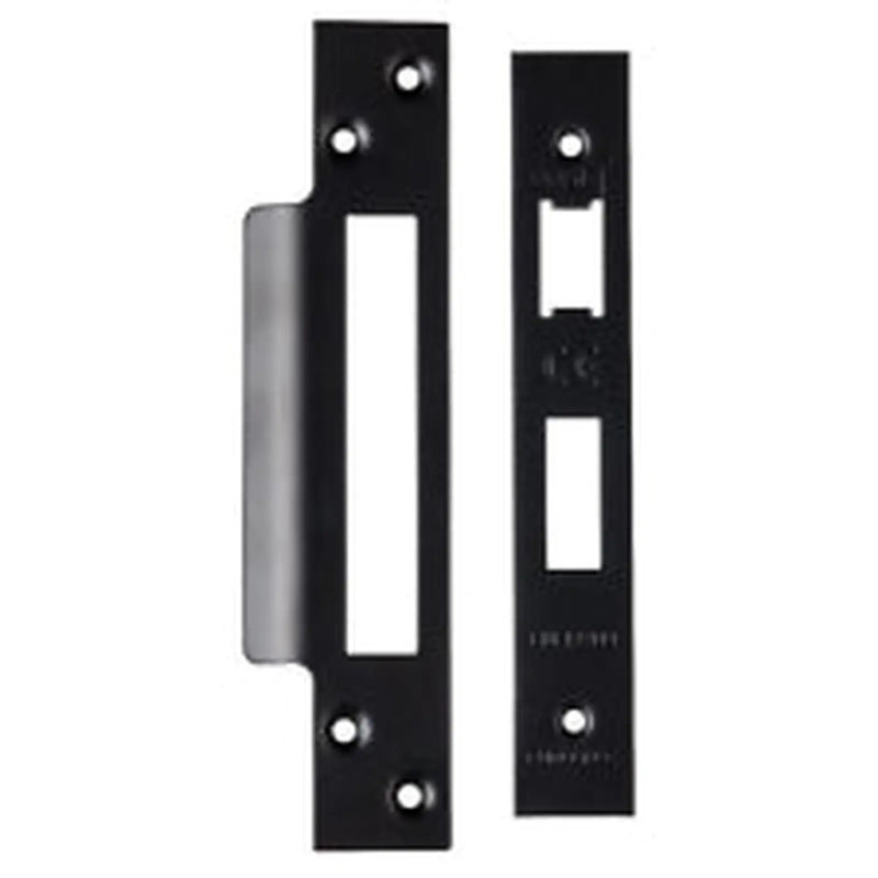 Forend Strike & Fixings - Bas/Ess/Lss - Square - Matt Black