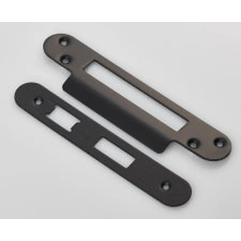 Forend Strike & Fixings - Bas/Ess/Lss - Radius - Matt Black