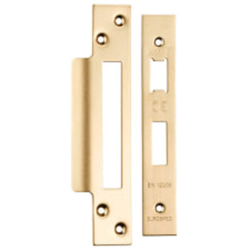 Forend Strike & Fixings - Bas/Ess/Lss - Square - Satin Brass