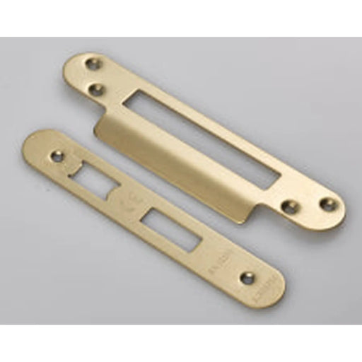Forend Strike & Fixings - Bas/Ess/Lss - Radius - Satin Brass