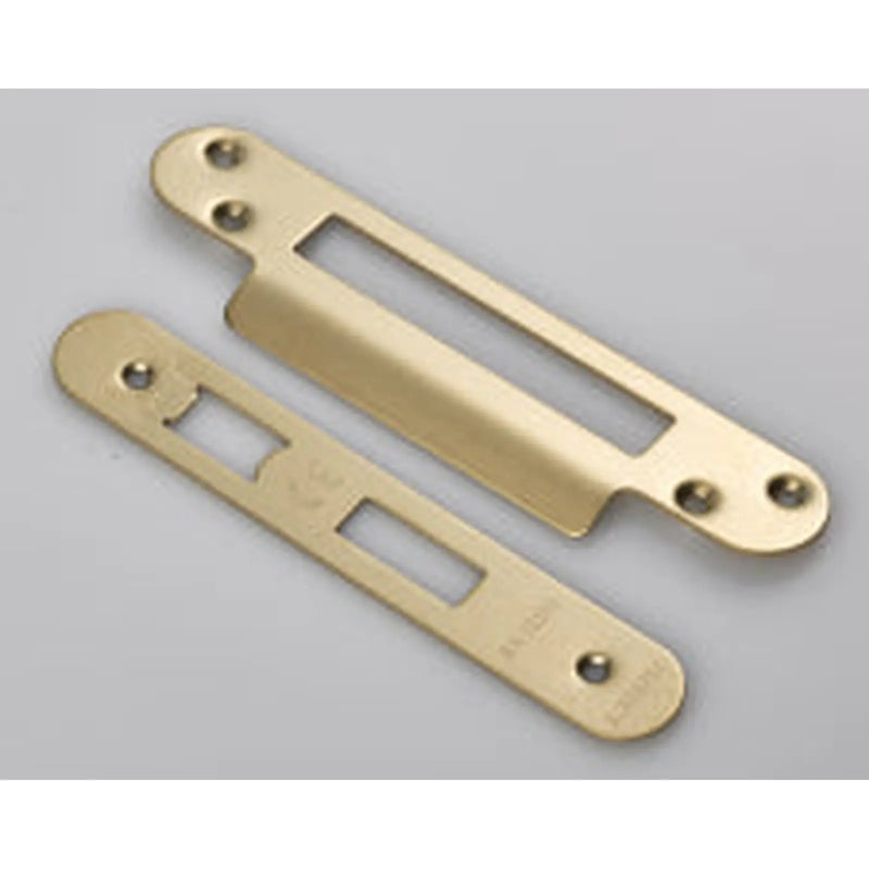 Forend Strike & Fixings - Bas/Ess/Lss - Radius - Satin Brass