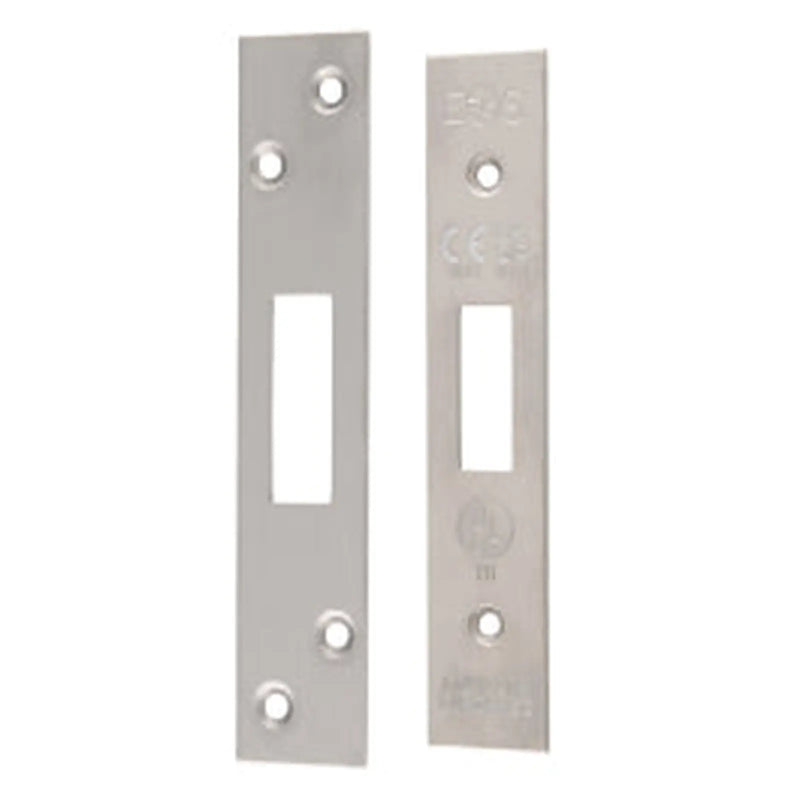 Forend Strike & Fixings - Eds/Lds - Square - Satin Stainless Steel