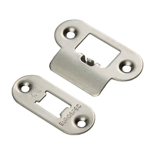 Forend Strike & Fixings - Tls - Radius - Satin Stainless Steel