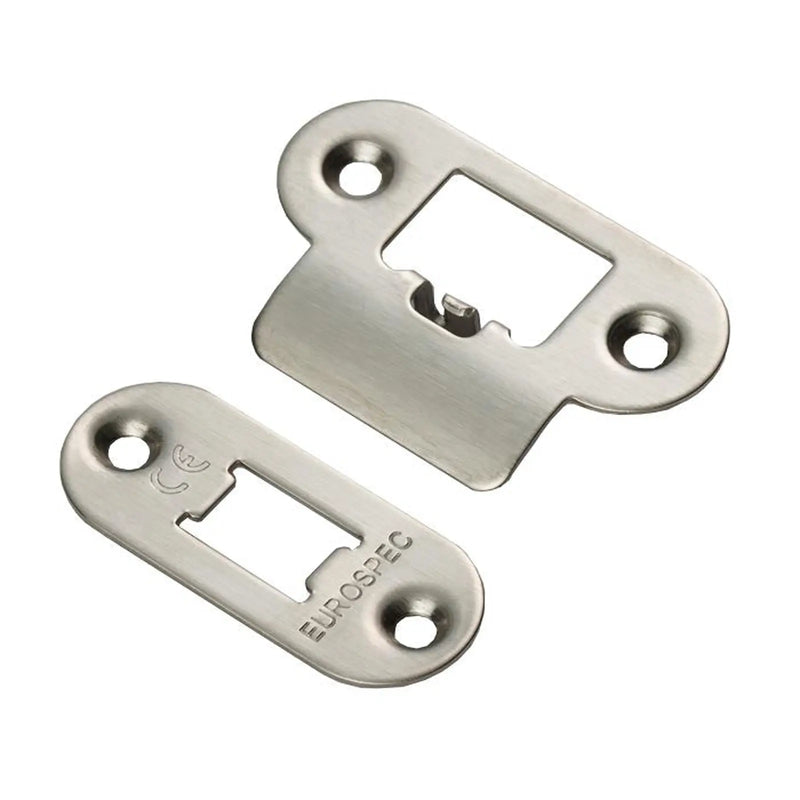 Forend Strike & Fixings - Tls - Radius - Satin Stainless Steel