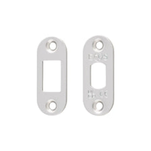 Forend Strike & Fixings - Tld - Radius - Bright Stainless Steel