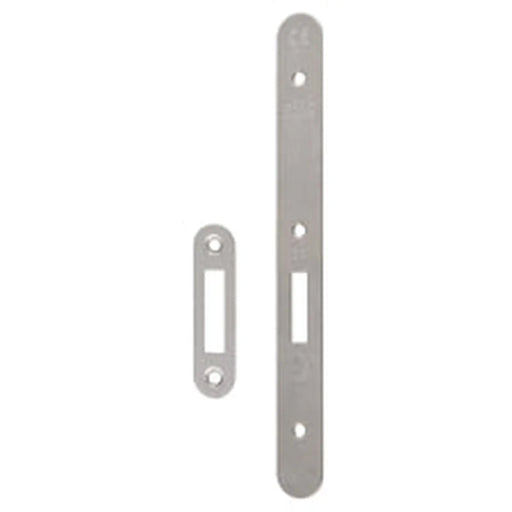 Forend Strike & Fixings - Dls0060Ep - Radius - Satin Stainless Steel