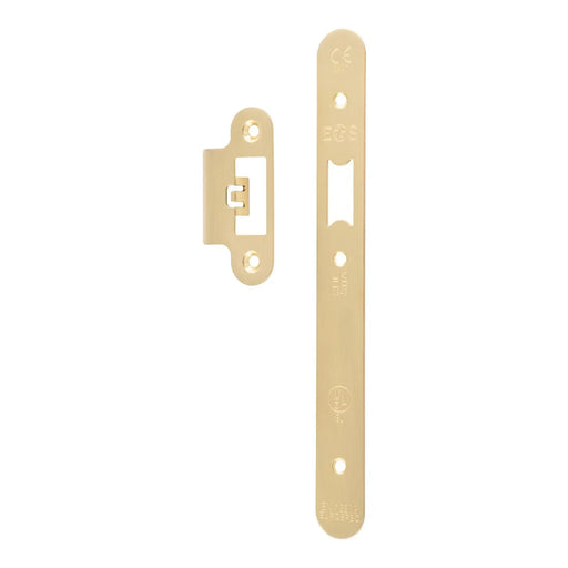Forend Strike & Fixings - Dls0060L - Radius - Satin Brass