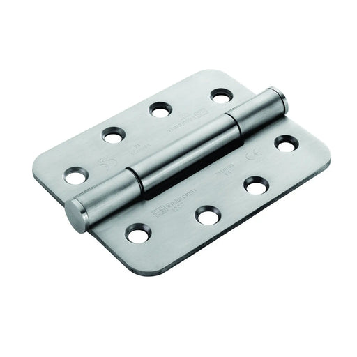 Stax 102 X 76 X 3.4Mm Concealed Bearing Hinge Grade 14 C/W Screws - Radius (Pair) - Satin Stainless Steel