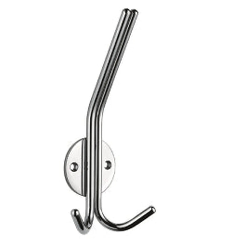 Double Hat & Coat Hook - 182Mm - Face Fix - Bright Stainless Steel