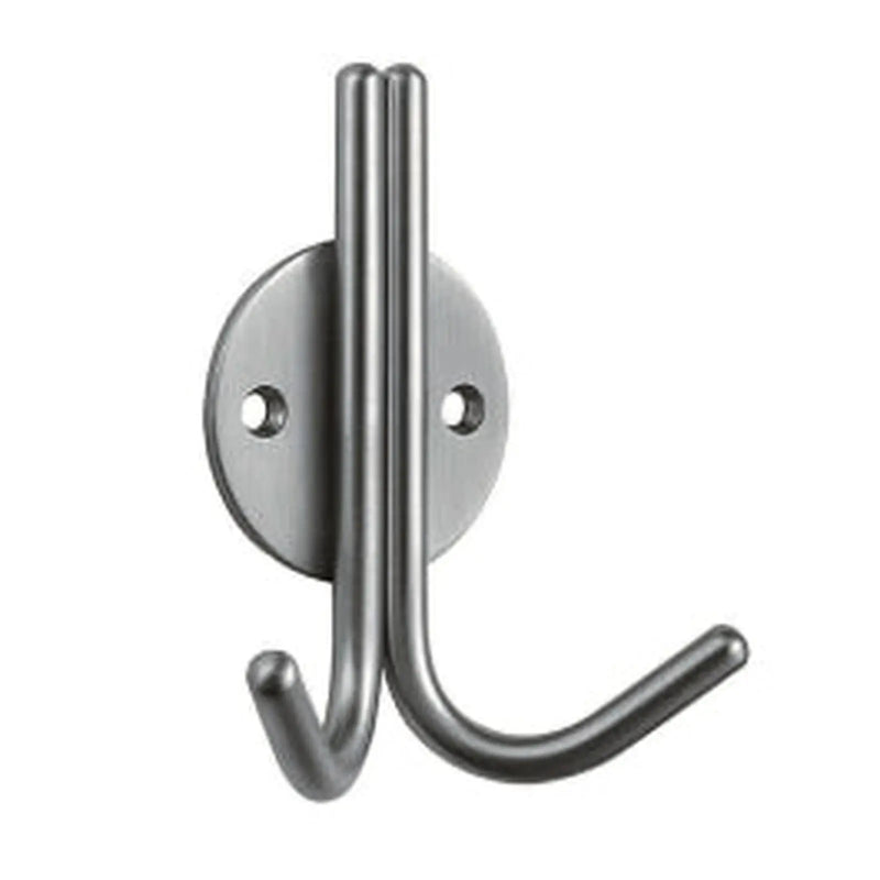 Double Coat Hook - 100Mm - Face Fix - Satin Stainless Steel