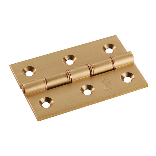 Stax 75 X 50 X 2.5Mm Double Phosphor Bronze Washered Butt Hinge C/W Screws (Pair) - Satin Brass 76 x 50 x 2.5mm