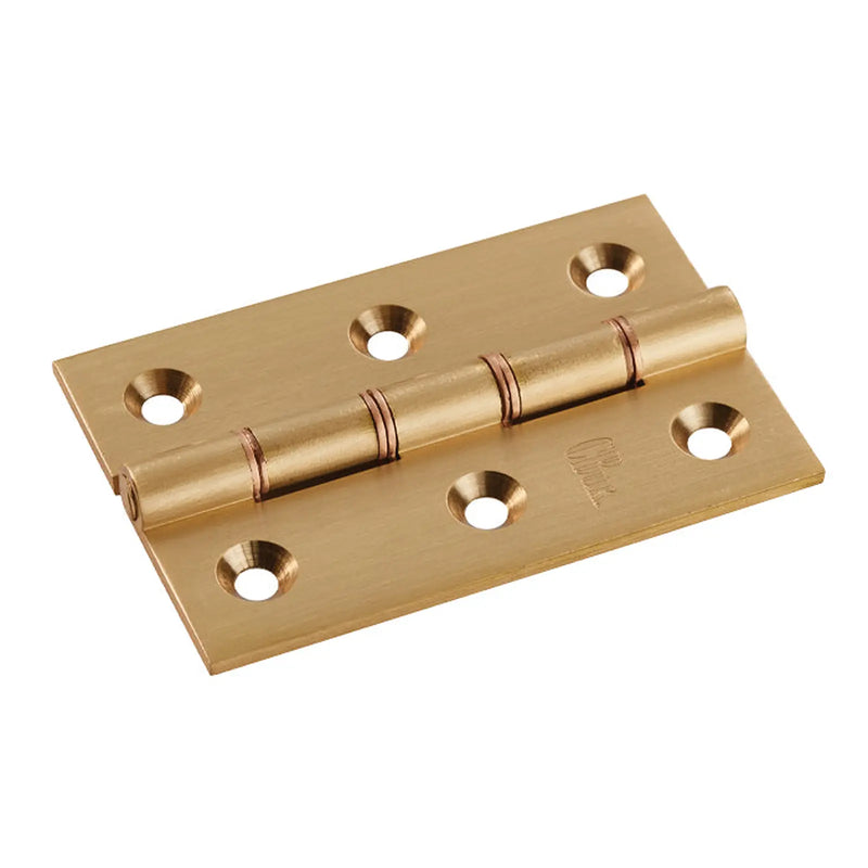 Stax 75 X 50 X 2.5Mm Double Phosphor Bronze Washered Butt Hinge C/W Screws (Pair) - Satin Brass 76 x 50 x 2.5mm