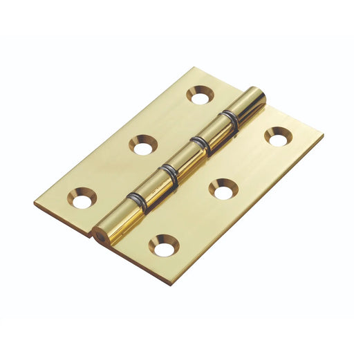 Stax 75 X 50 X 2Mm Double Steel Washered Butt Hinge C/W Screws (Pair) - Polished/Lacquered