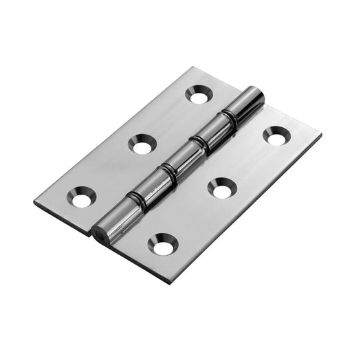 Stax 75 X 50 X 2Mm Double Steel Washered Butt Hinge C/W Screws (Pair) - Polished Chrome