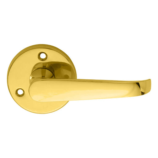 Victorian - Lever On Round Rose - Polished Brass 57MM