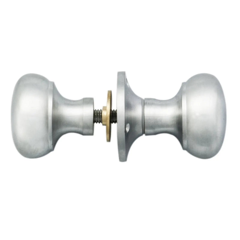 Victorian - Mortice Rim Knob Mushroom Csa (Satin Chrome) - Satin Chrome 51MM