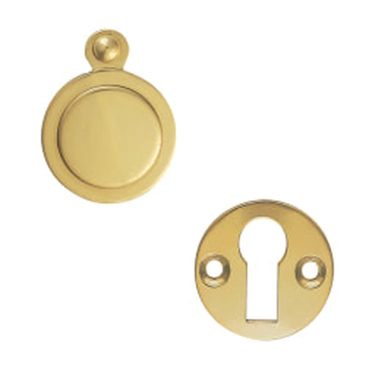 Victorian Escutcheon Pack - 1 X M41 & 1 X M42 (Open & Closed Escutcheon) - Polished Brass