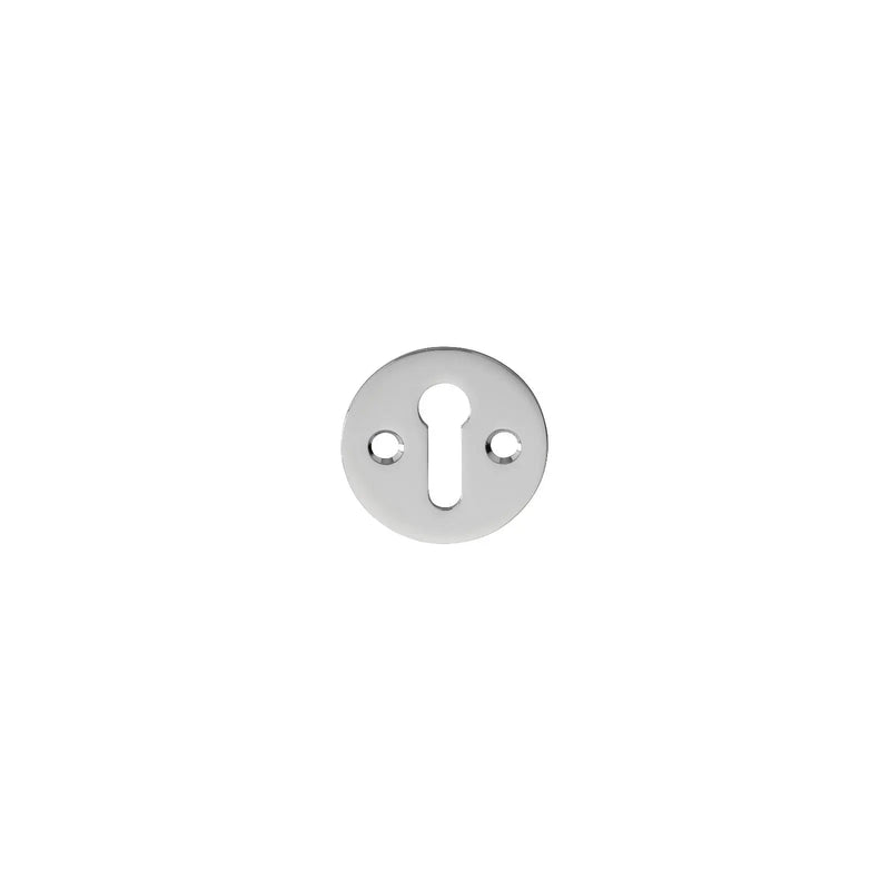 Escutcheon - Lock Profile Victorian Round Face Fix - Polished Chrome 32MM