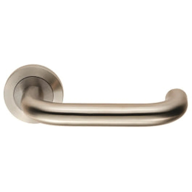 Nera Grade 4 Lever On Ball Bearing Un-Sprung Screw-On Round Rose - Grade 316 - Satin Stainless Steel