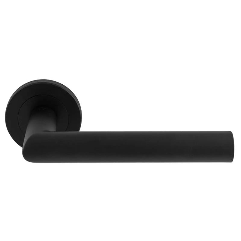 Treviri Lever On Sprung Screw-On Round Rose - Matt Black