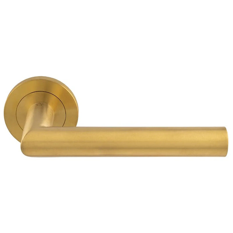 Treviri Lever On Sprung Screw-On Round Rose - Satin PVD