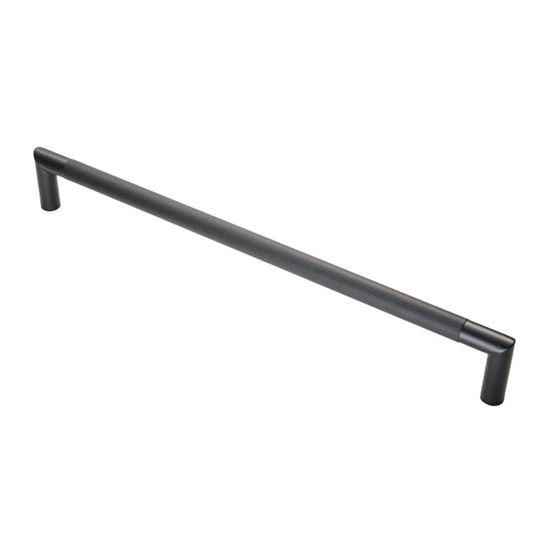 Stax 20Mm Dia. Crown Knurled Pull Handle - 450Mm C/C - Bolt Through Fixing - Matt Black
