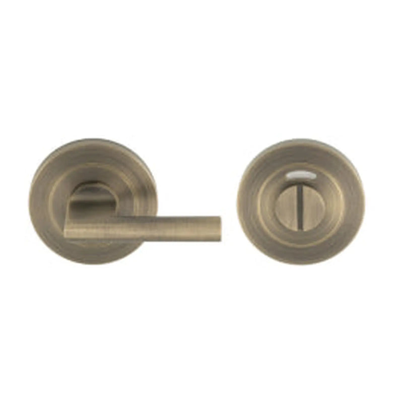 Large Turn & Release - 5Mm Spindle - Screw-On Round Rose With Indicator - Antique Brass