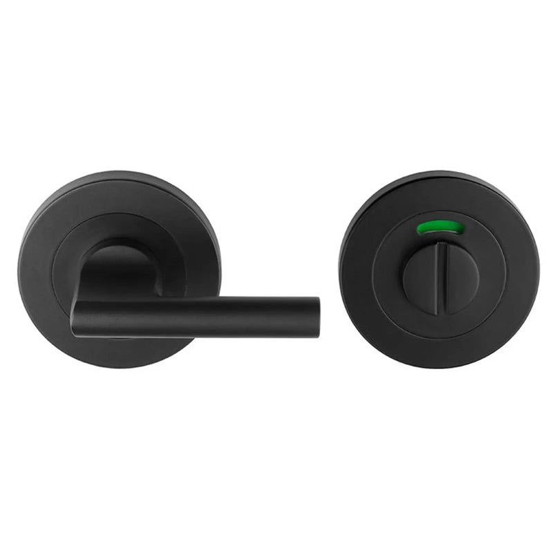 Large Turn & Release - 5Mm Spindle - Screw-On Round Rose With Indicator - Matt Black