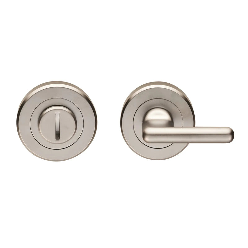 Large Turn & Release - 5Mm Spindle - Screw-On Round Rose - Satin Chrome