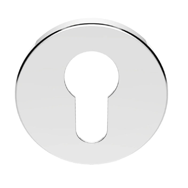 Escutcheon - Euro Profile On Concealed Fix Push On Round Rose - Polished Chrome 52MM