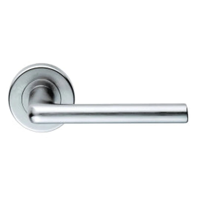Uno Lever On Sprung Push-On Round Rose - Satin Chrome 52 MM DIA