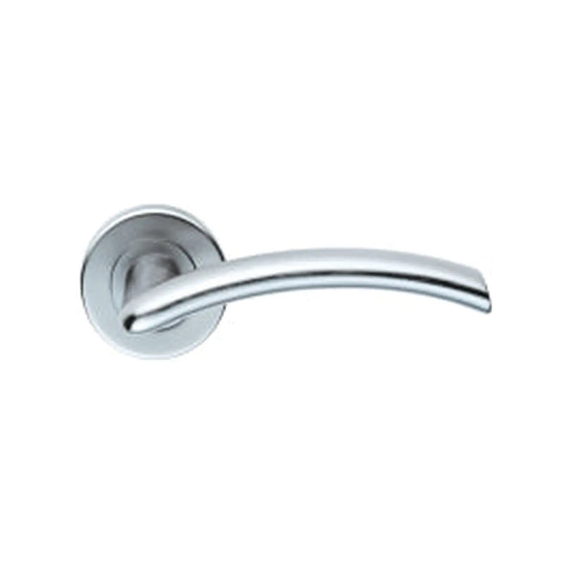Tres Lever On Sprung Push-On Round Rose - Satin Chrome 52 MM DIA