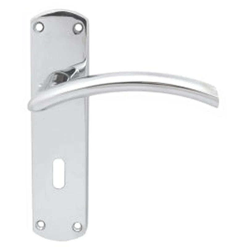 Serozzetta Tres Lever On Backplate - Lock 57Mm C/C - Polished Chrome 42MM X 170MM