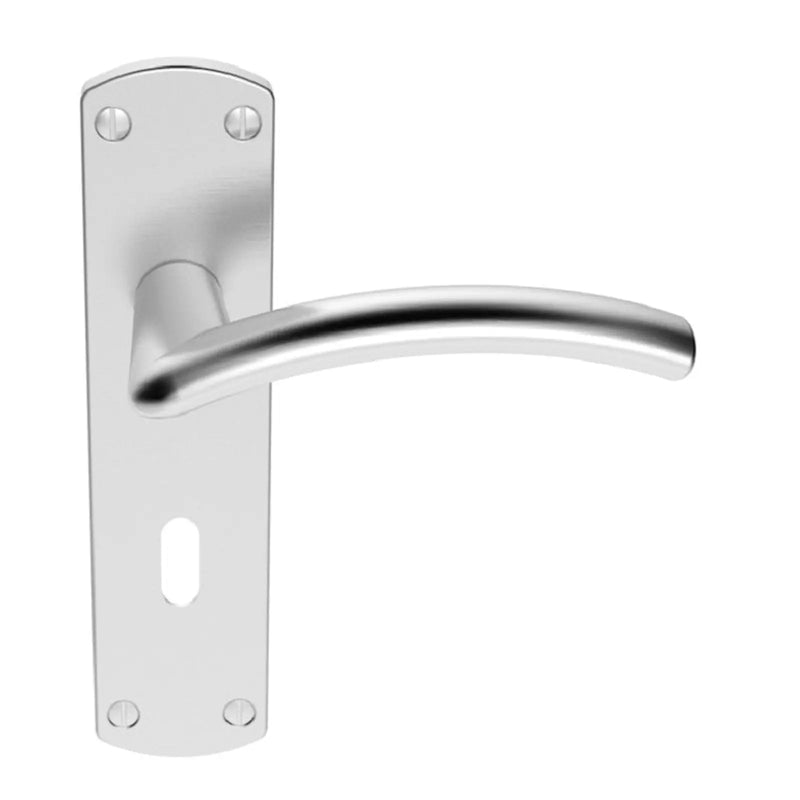 Serozzetta Tres Lever On Backplate - Lock 57Mm C/C - Satin Chrome 42MM X 170MM