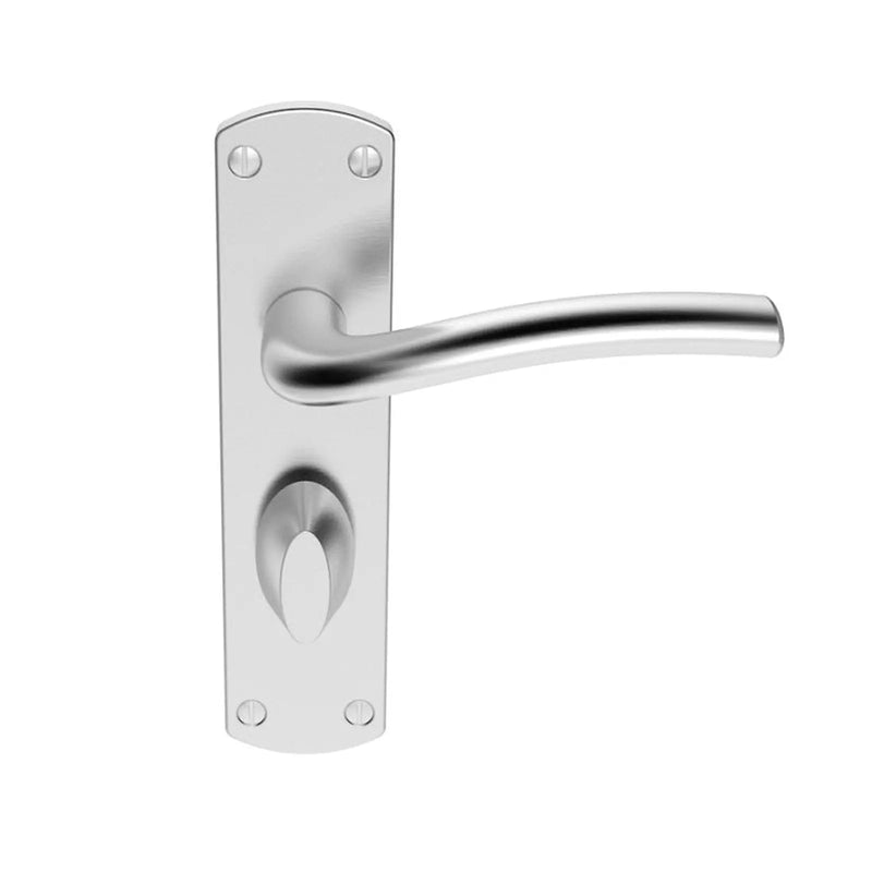 Serozzetta Cuatro Lever On Backplate - Bathroom 57Mm C/C - Satin Chrome 42MM X 170MM