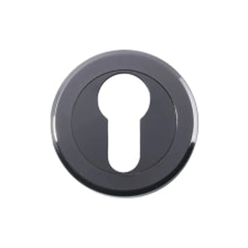 Escutcheon - Euro Profile - Screw-On Round Rose - Black Nickel 52MM