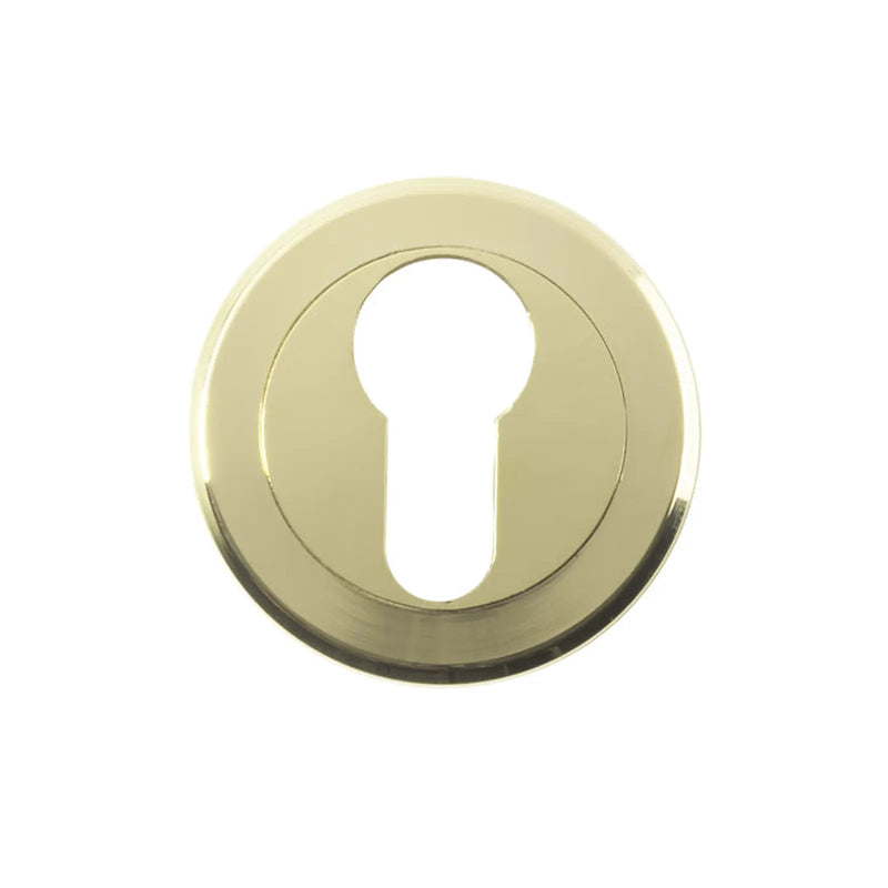 Escutcheon - Euro Profile - Screw-On Round Rose - Stainless Brass 52MM