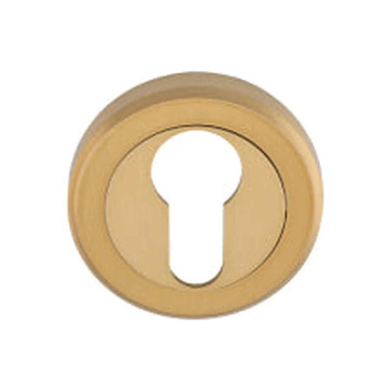 Escutcheon - Euro Profile - Screw-On Round Rose - Satin Brass