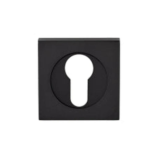 Escutcheon - Euro Profile - Square Rose - Matt Black